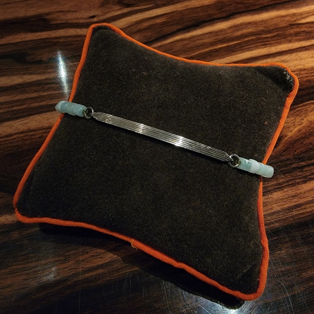 Luis Morais Sea Glass Silver Bar Bracelet